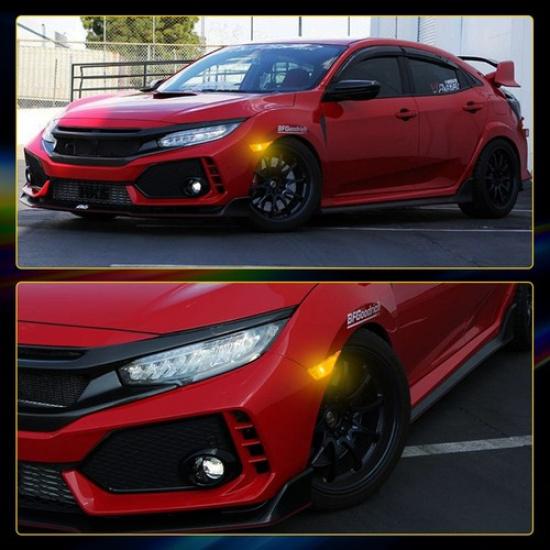 2X LED Side Marker Lights Amber For 2016-21 Honda Civic Sedan/Hatchback/Coupe EK
