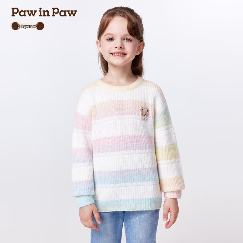 PawinPaw Girls  Cartoon Bear Round Neck Sweater 130
