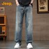 Jeep Men's American Retro Washed Loose Straight-Leg Jeans