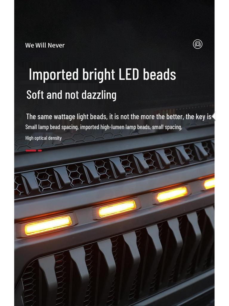 Naštvaná mřížka se světly pro 07-23 Wrangler, Renegade, Gladiator Přední úprava