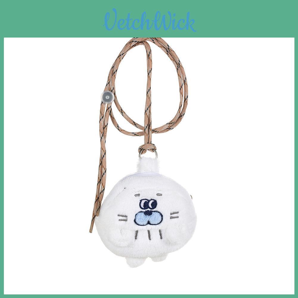 Cute Pudding Little Seal Plush Neck Hanging Earphone Case Coin Purse Cartoon Girlfriends Mini Bag Sweet