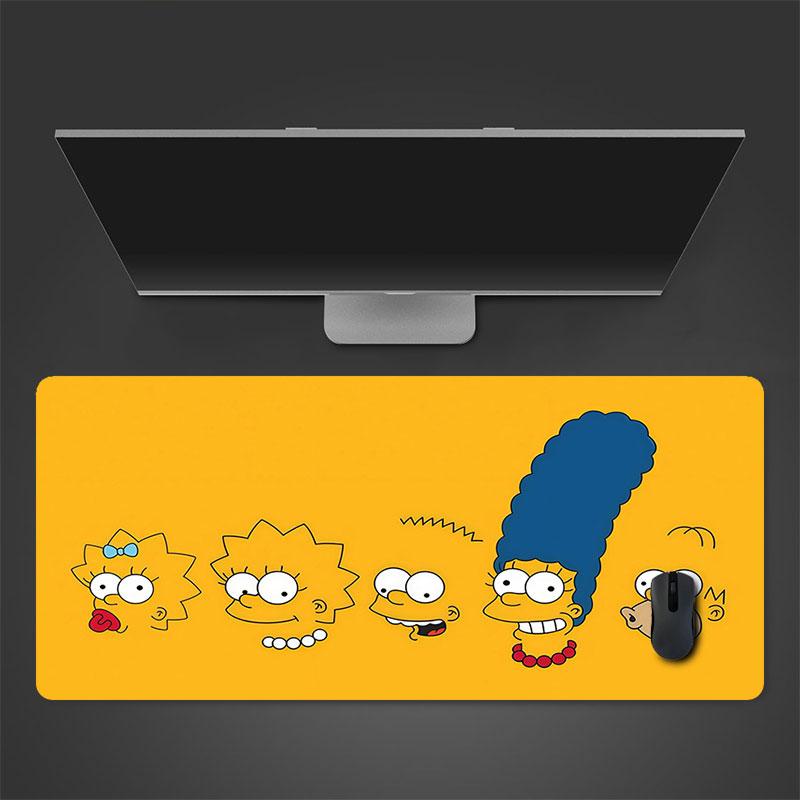The Simpsons Art Mouse Pad, Large Gaming Desk Mat, Non-slip XXL Mousepad for Laptop & Tablet, Mini PC Playmat with Stitched Edges