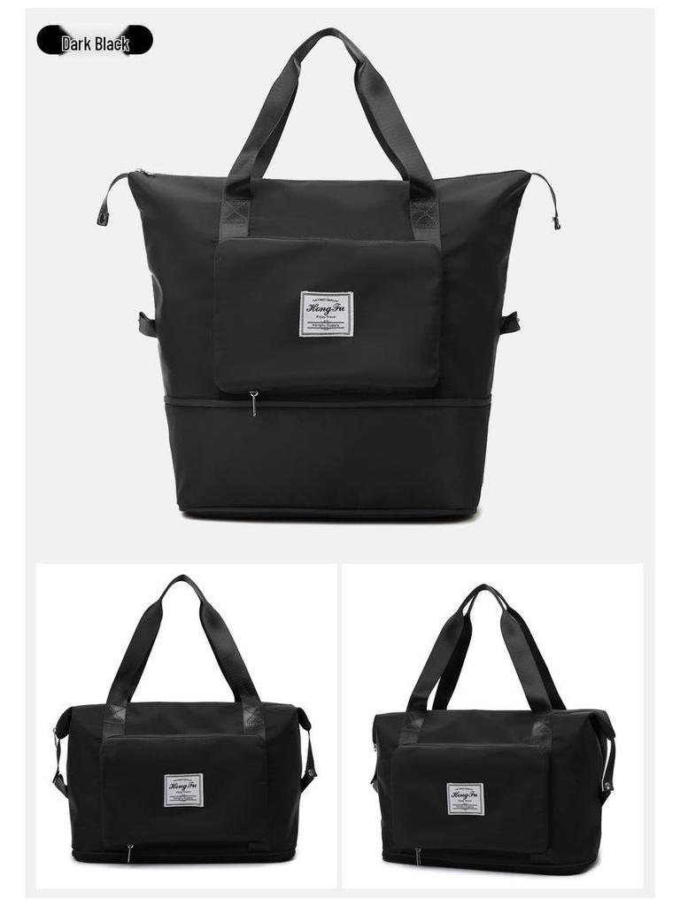 Skládací cestovní taška: Přenosná taška na jógu a fitness s oddělením na mokré a suché věci pro krátké výlety