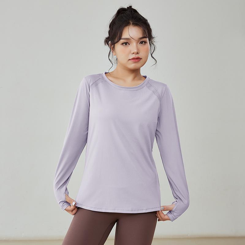 Women's Long-Sleeve Breathable Yoga & Running T-Shirt - Spring/Autumn Fitness Top