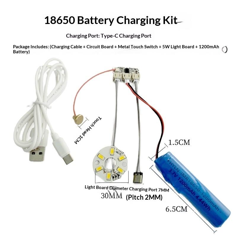 1 Set LED Light Panel Dimming Controller Remote Control 5V Light Source Three Color Change With ON/OFF Touch Switch Charge Typec