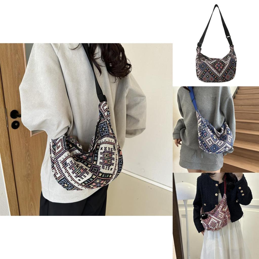 Fashionable 2023 Fall Trendy Shoulder Bag Chic Street Style Dumpling Bag In Canvas