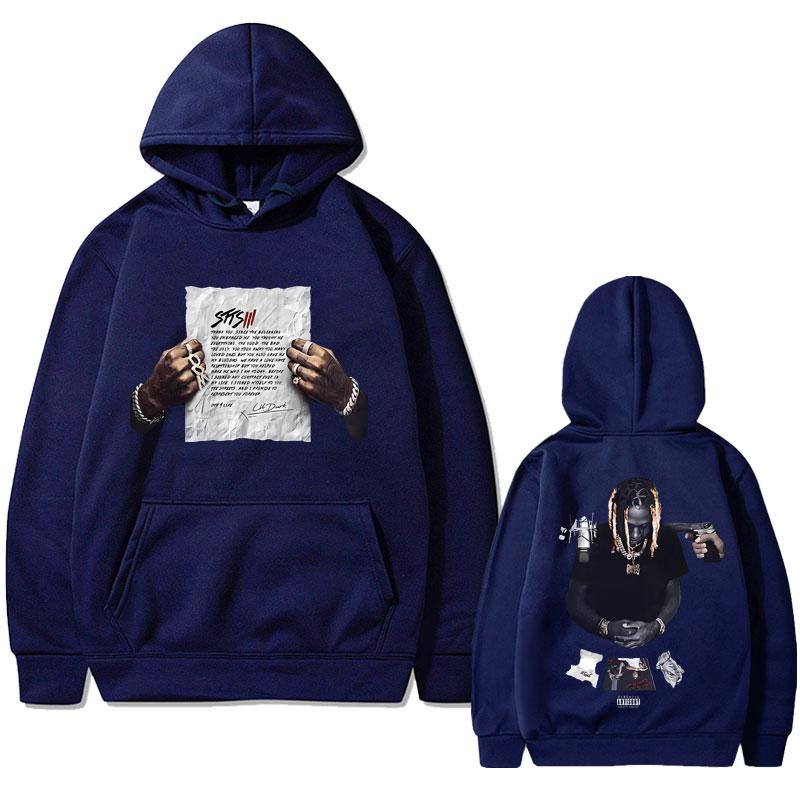 Rapper Lil Durk Double Sided Print Hoodie Men's Cool Streetwear Men Hip Hop Fashion Sweatshirts Male Vintage Oversized Hoodies