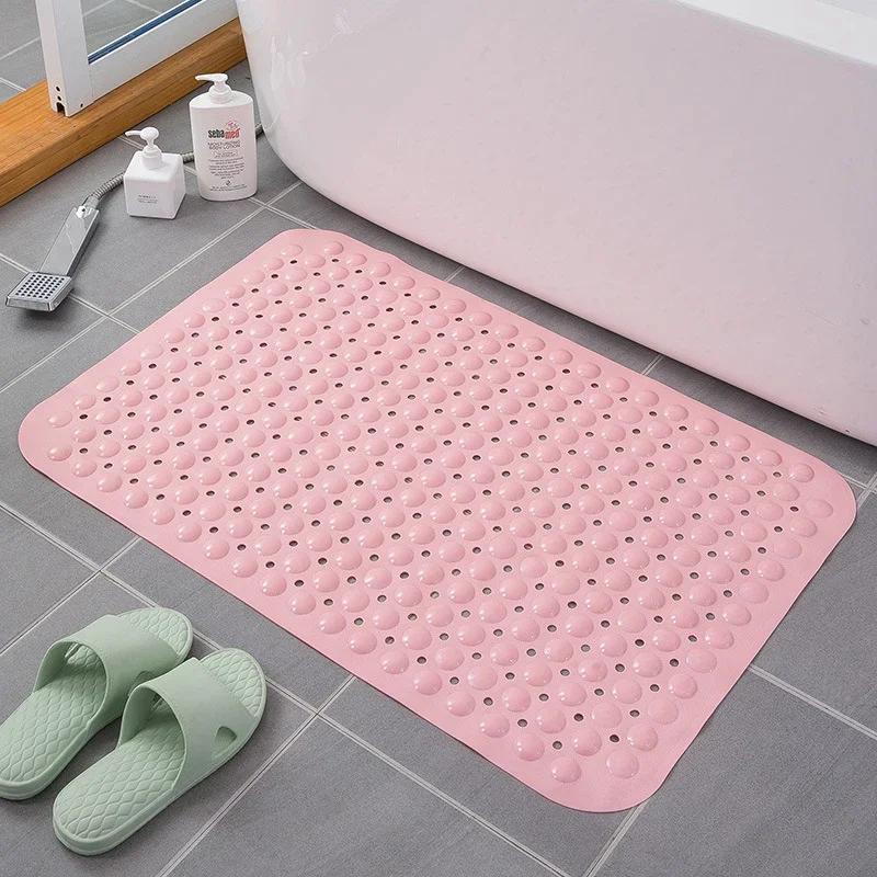 Extra Long Anti Slip Bath Tub Mat Bathroom Shower Mat Transparent Antibacterial Machine Washable for Bathroom Kid Toddler Senior