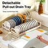Built-In Pull Out Dish Rack Carbon Steel Bowl Drain Stand Kitchen Drawer Rack  Countertop