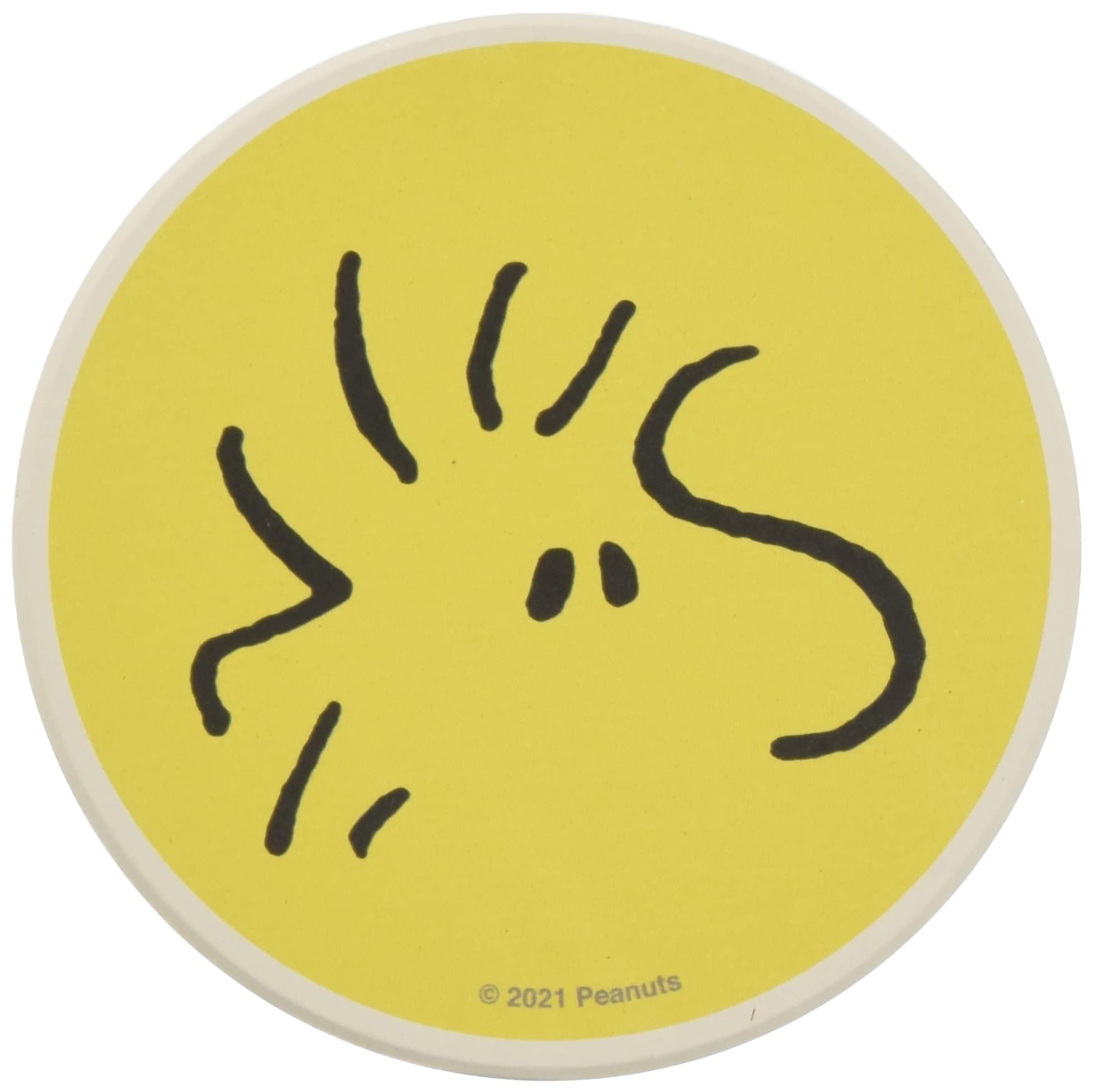 

Kinsei Pottery Woodstock Ceramic 9cm 493520 Peanuts Water-Absorbent Coaster, Diameter, Close-Up, Yellow,