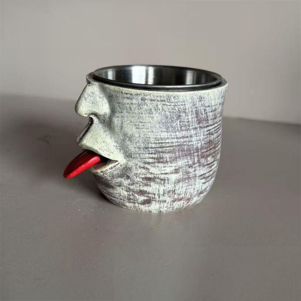 Fun Teasing Facial Mug Anti Scalding Resin Hot Cold Beverage Cup Novelty 200ml Shaking Tongue Coffee Cup For Home Office