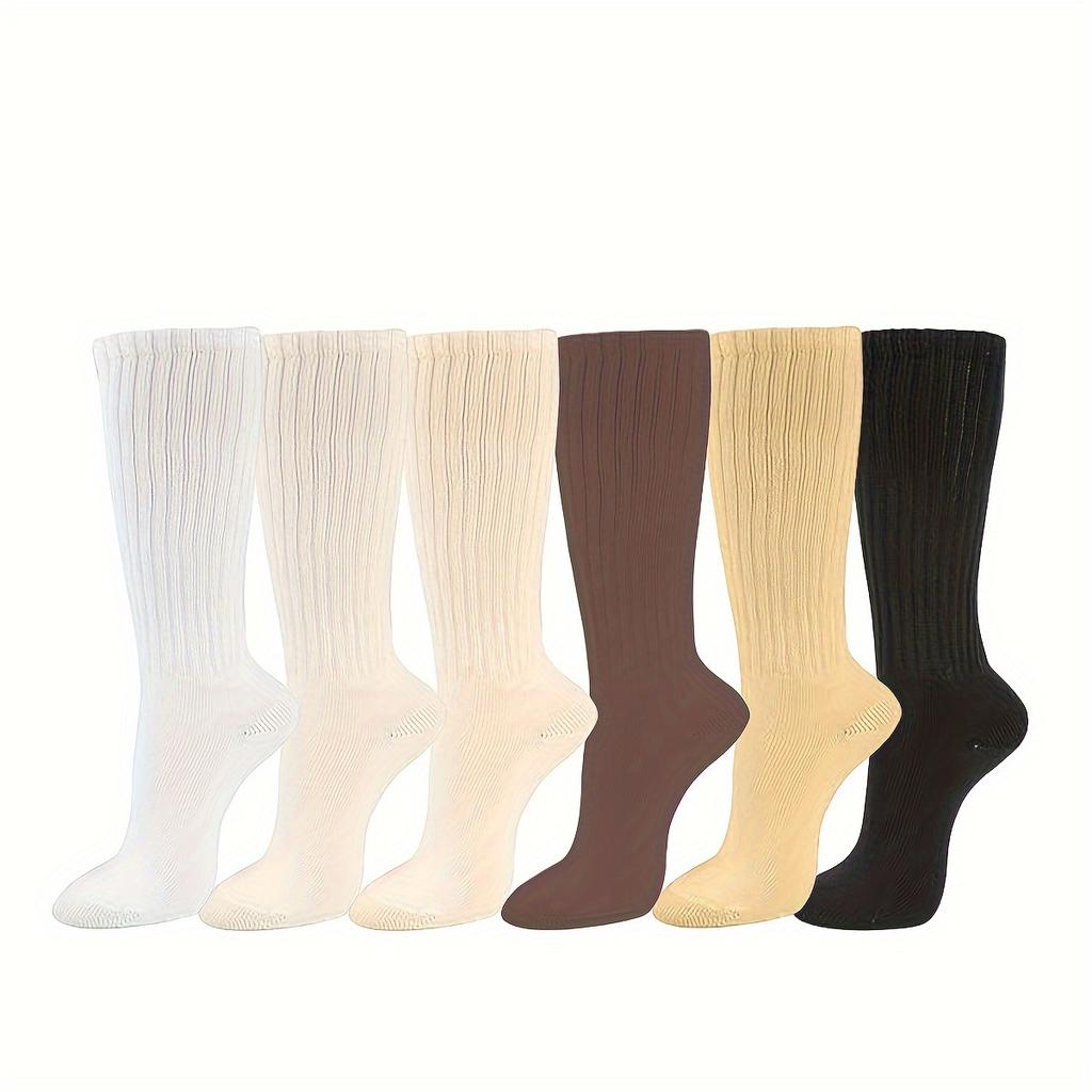 6 Pairs of Medium Length Socks, Stacked Socks, Versatile and Fashionable for Daily Wear, Shopping, and Holiday Relaxation