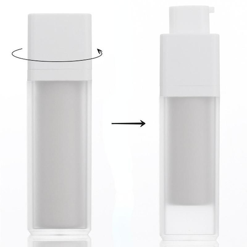1Pc 15/30/50ml Square Vacuum Bottle Press Lotion Empty Liquid Foundation Makeup Portable Lady Cosmetic Container