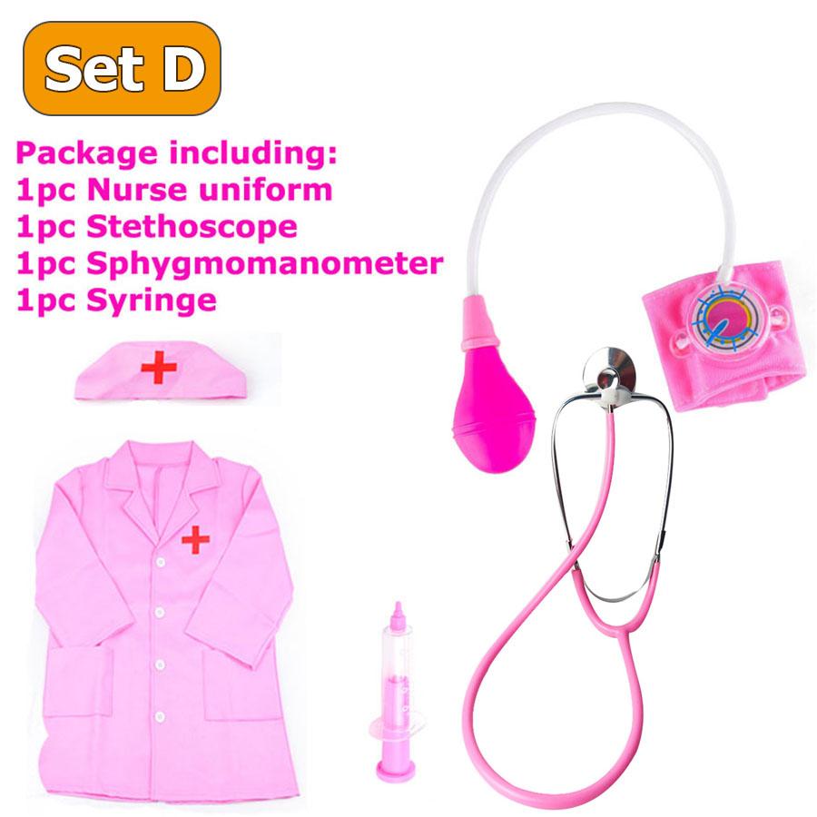 1set Children Cosplay Doctor Uniform Nurse Uniform Kids Creative Pretend Toys Role Playing Doctor Toys Gift for Kids