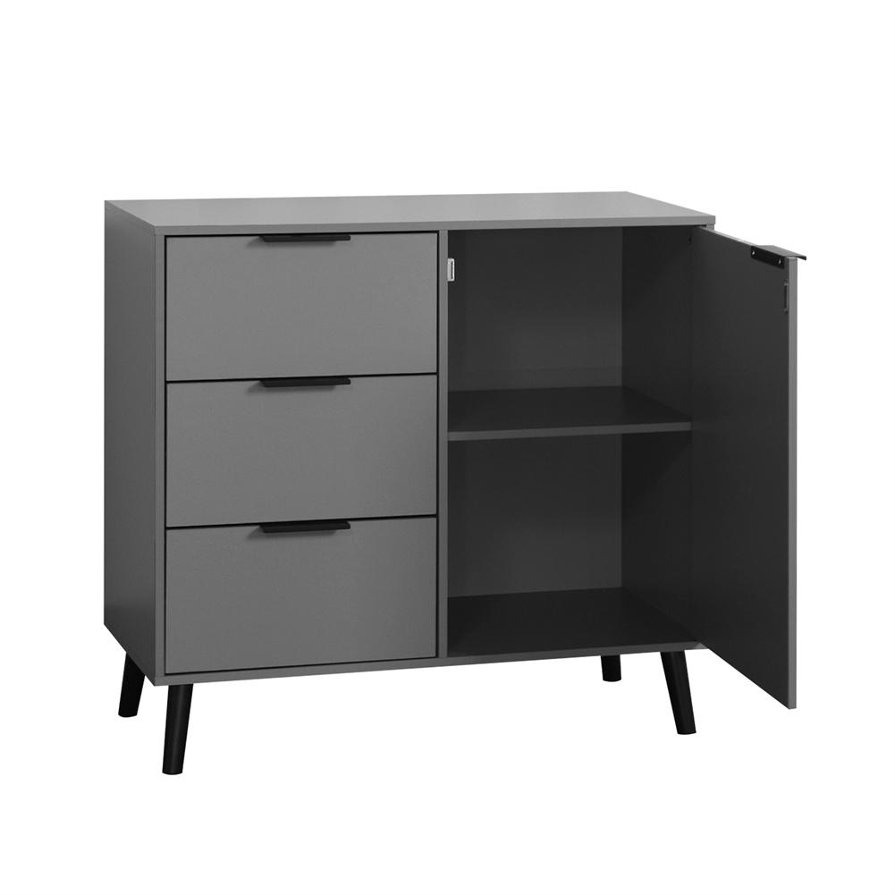 US Sideboard Buffet Cabinet Floor Storage Console Table Sideboard Cabinet With 1 Door & 3 Drawers For Home Entryway Living Room