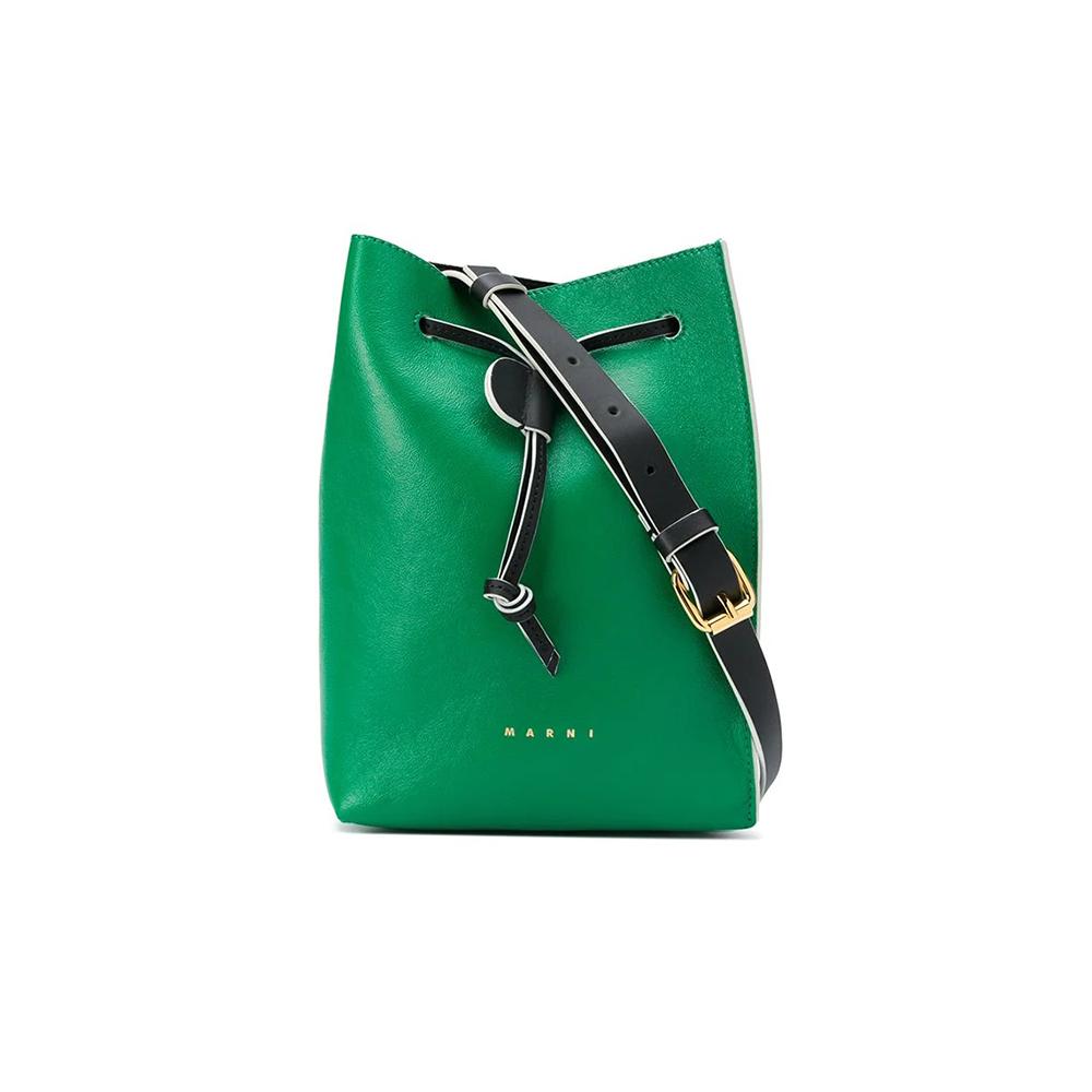

Новая сумка-ведро MARNI из коровьей кожи, сумка через плечо женская зеленая SCMP0040Q0P2644 18.0*10.9*24.9CM