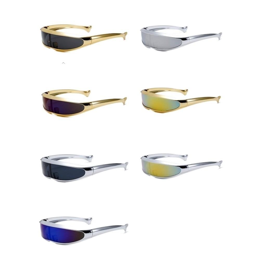 Electroplated Blocking Sunglasses One-piece Mirror Steampunk Sunglasses Vintage Women Eyeglass  Men