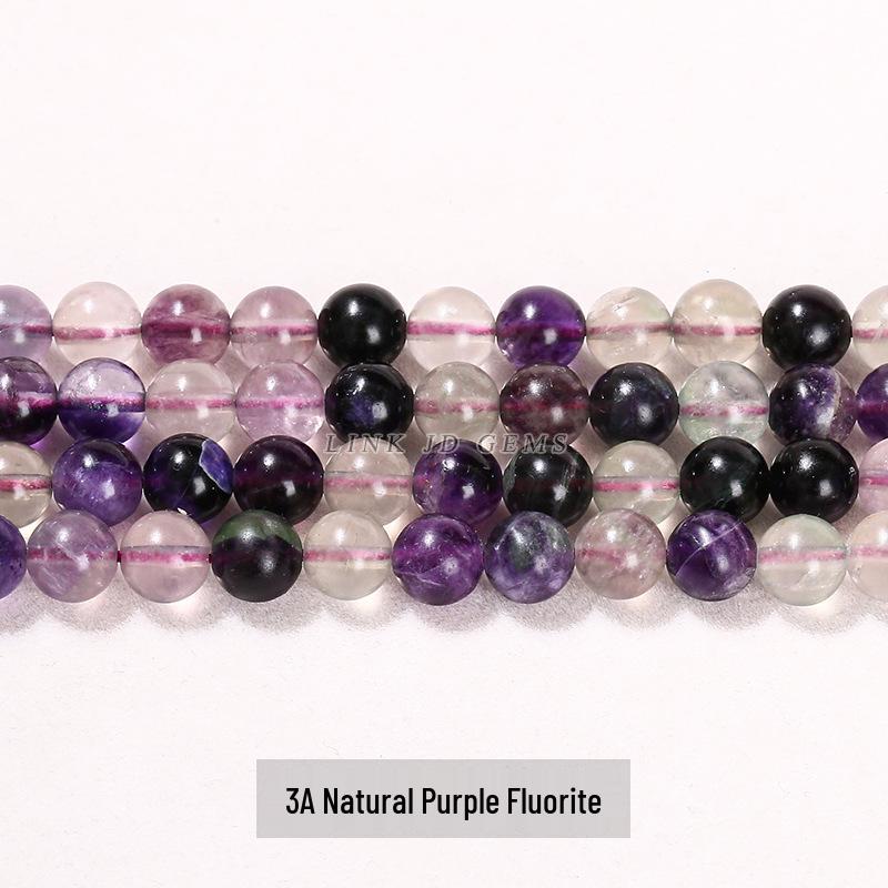 Jingde Jewelry Natural Green Fluorite Round Bead Bracelet - Semi-Finished Loose Beads for DIY Jewelry Accessories