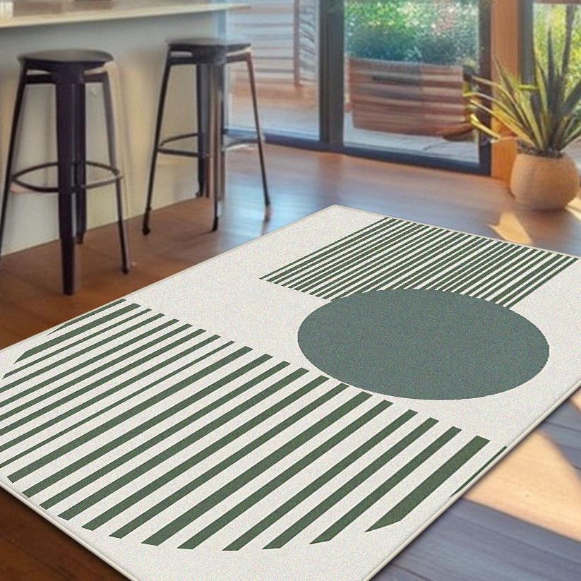 Nordic Simple Style Geometric Pattern Carpet Living Room Large Size Sofa Table Mat Soft Machine Washable Bedroom Decoration Rug