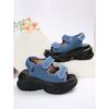 New Fashionable Plate-soled Velcro Large-sized Thick-soled Sandals