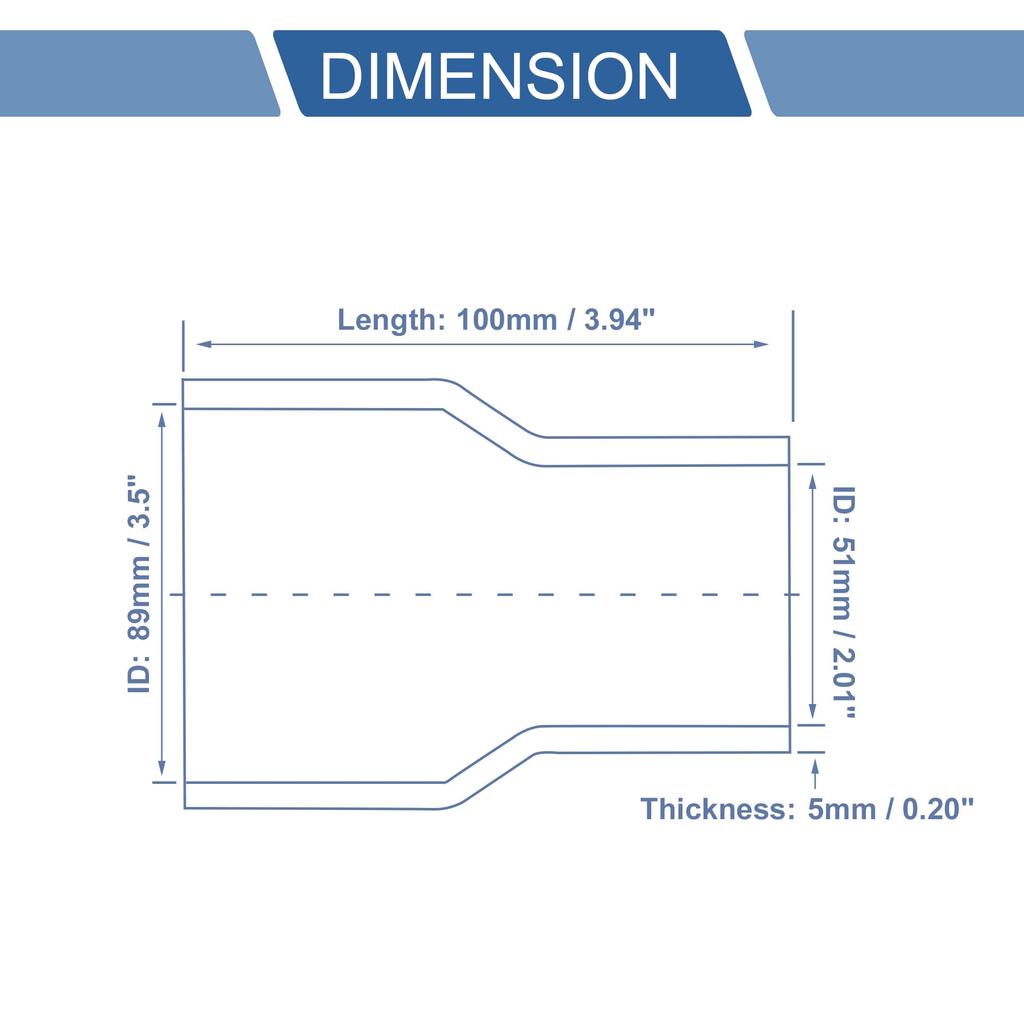 X AUTOHAUX Silicone Hose, Silicone Tube, Intercooler, 4 Layer Reinforced Ragator Hose, Cooling Connection