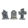 3pcs Skull Cross Halloween  Tombstones Figurine Resin Crafts Tombstone Statues  Party Layout
