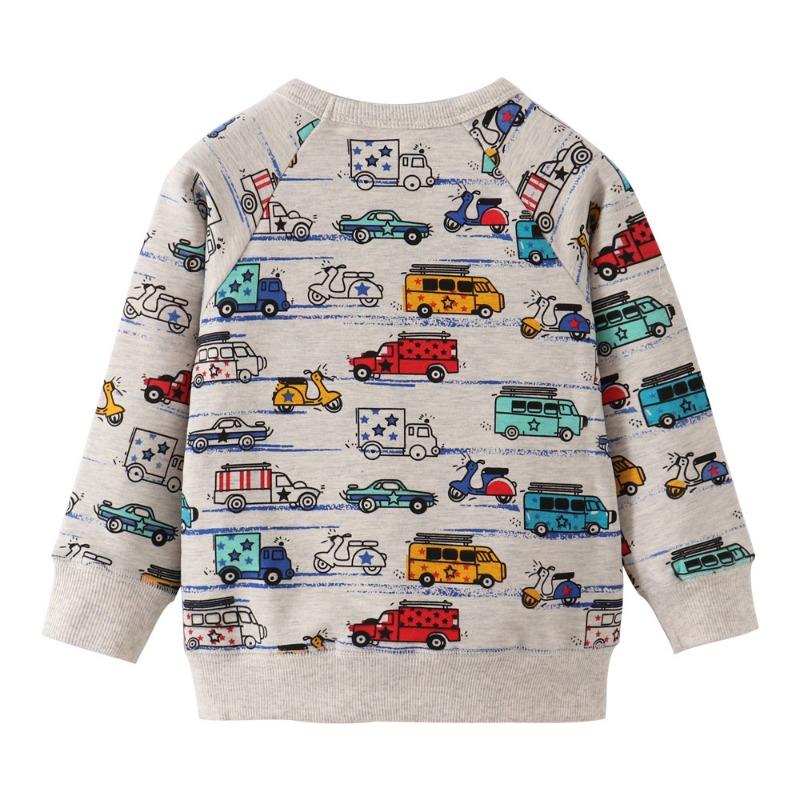 Boys Kids Long Sleeve Cartoon Knit Sweatshirt European Style Casual Children Clothing