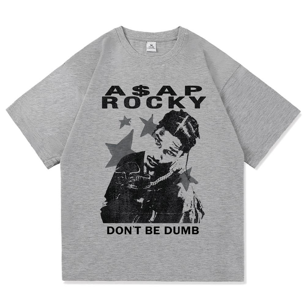 

Футболка Rocky 2026 Новий Альбом Don t Be Dumb Модний одяг для чоловіків та жінок Харадзюку Високоякісні Топи Бавовняні Футболки Вінтажний XL