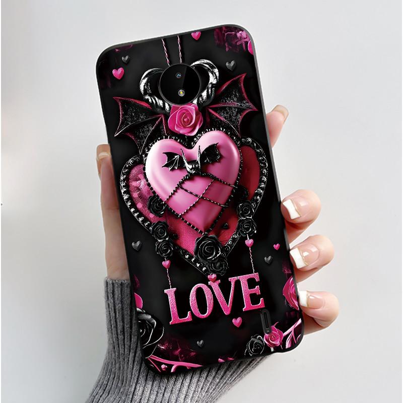 For Nokia C10/Nokia C20 Black Case For Nokia C20 Plus Shockproof Back Beautiful Dreamy Moon Sea Printed Pattern Cover