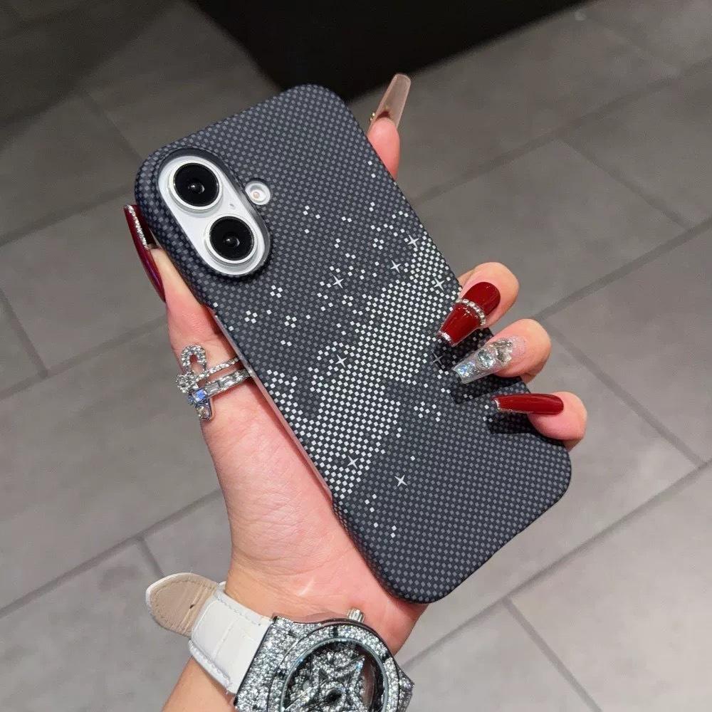 Applicable To IPhone16promax Kevlar Carbon Fiber Textured Mobile Phone Case Apple 15 Skin Sense Anti Fall Protection Case