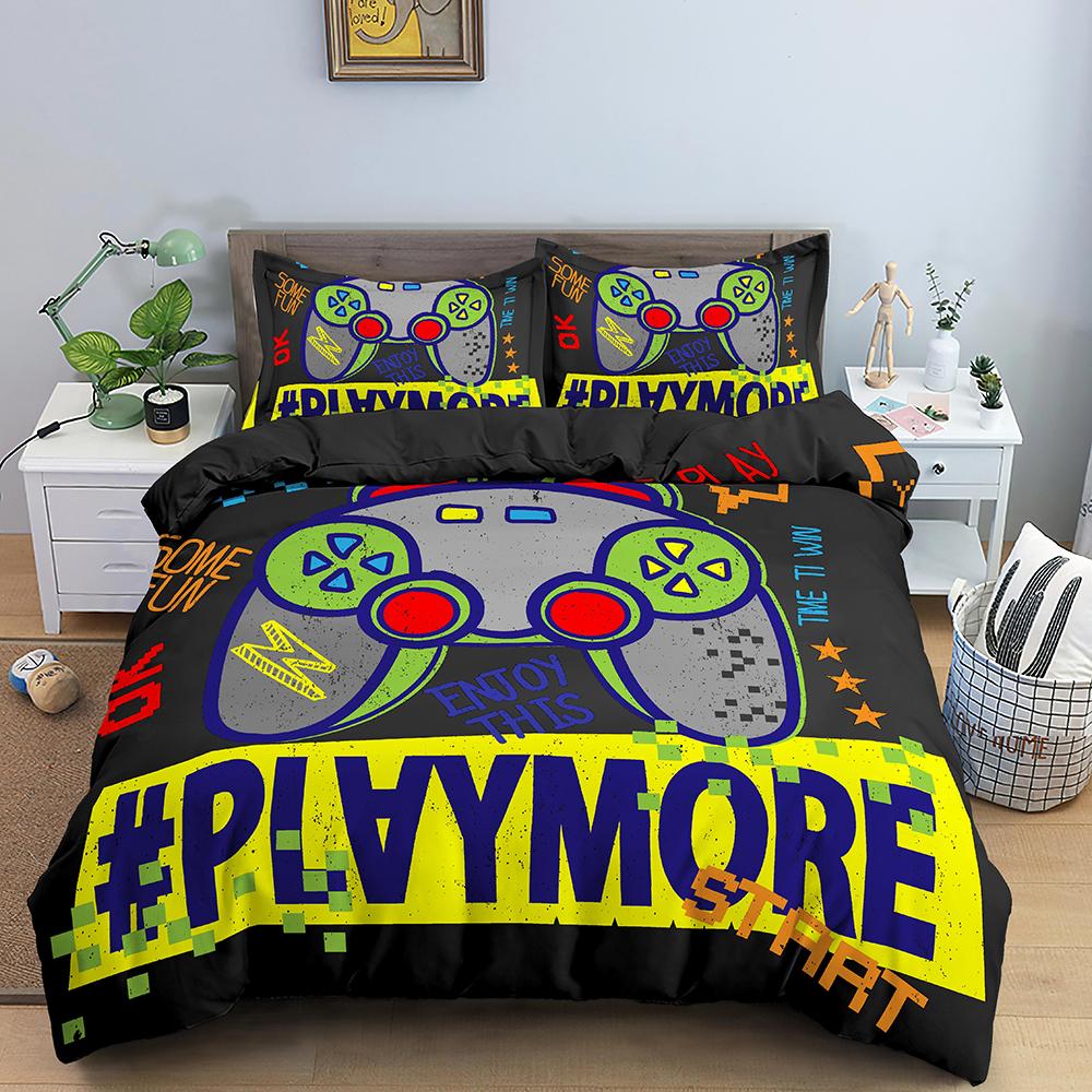 Gamepad Polyester Duvet Cover Set Colourful Button King Play Gamer Bedding Set Kid Teen Man Video Game For Child Game Room Decor