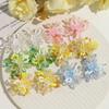Dopamine Style Beaded Flowers Clusters 2-Piece Set Flower Accessories DIY Earrings  Summer Wear