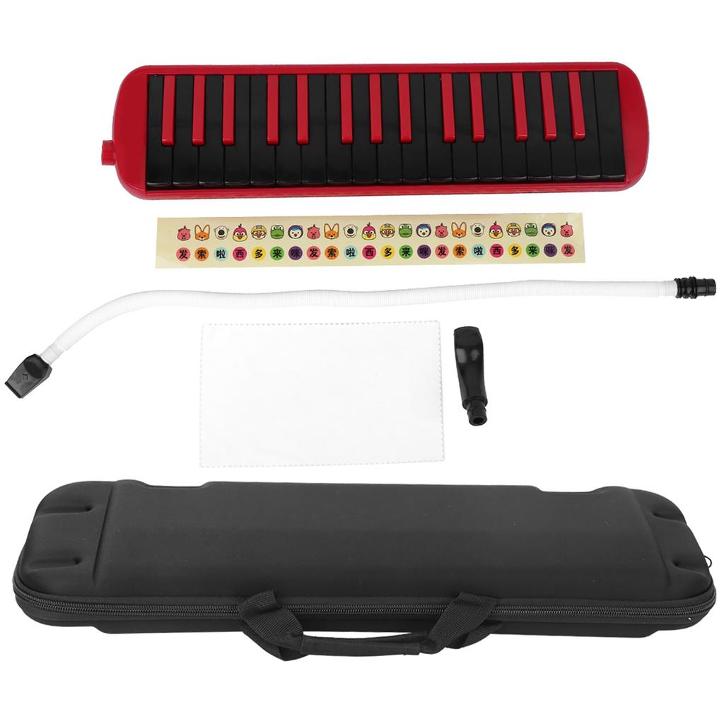 Melodica 32 Key Wind Musical Instrument Suitable for Beginner Practice Bag F32s(Rouge )