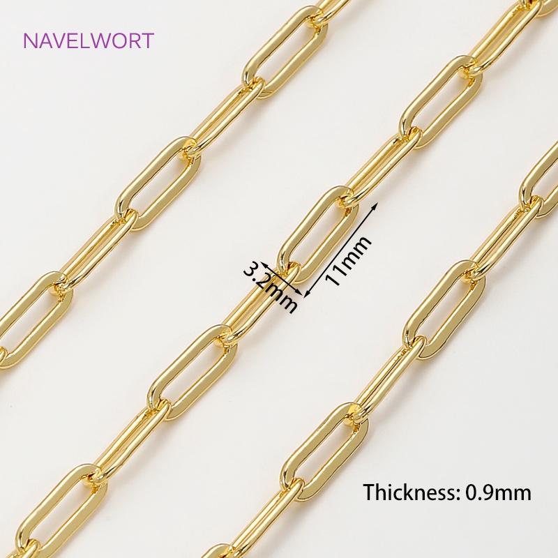 1 Meter 18K Gold Plated Brass Bulk Chains For Needlework,Decorative Chain For Jewellery,DIY Handmade Necklace Bracelet Finding