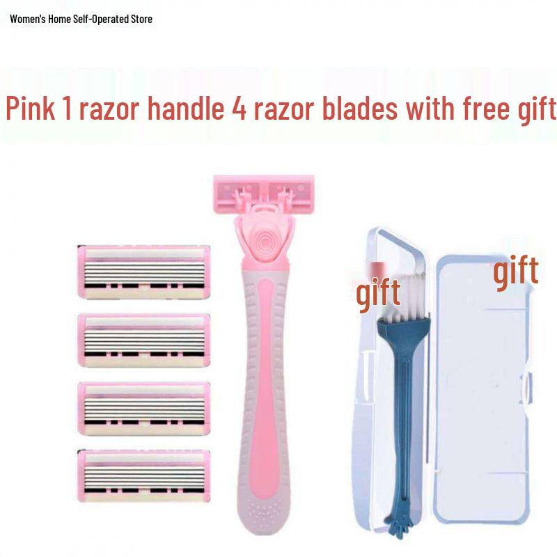 6-Blade Manual Shaver for Men - Razor with Blade Holder