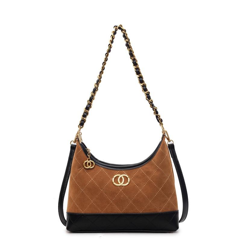 New Diamond Chain Women's Bag Fashion Splicing Shoulder Bag Texture Messenger Bag Women's Tide