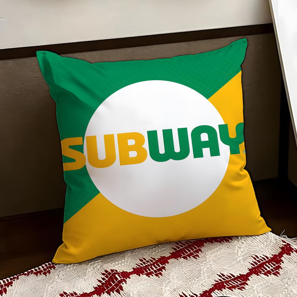 SSubway Cushion Cover Reversible Soft Durable Pillow Cover Home Car MultiScene Use for Daily Comfort