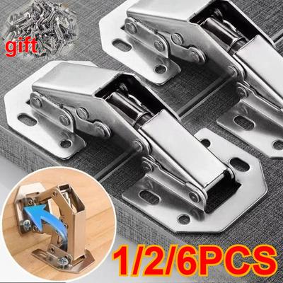 90 Degree Steel Cabinet Hinges No-Drilling HoleHydraulic Buffer Hinge Kitchen Cabinet Cupboard Hinges Furniture Hardware