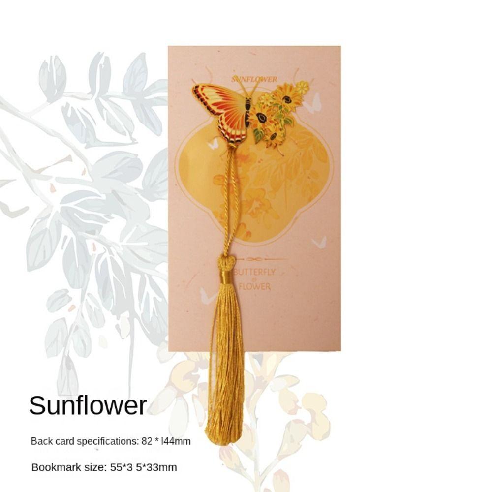 Tassel Metal Bookmark Metal Book Clip Retro Butterfly Bookmark  Teacher