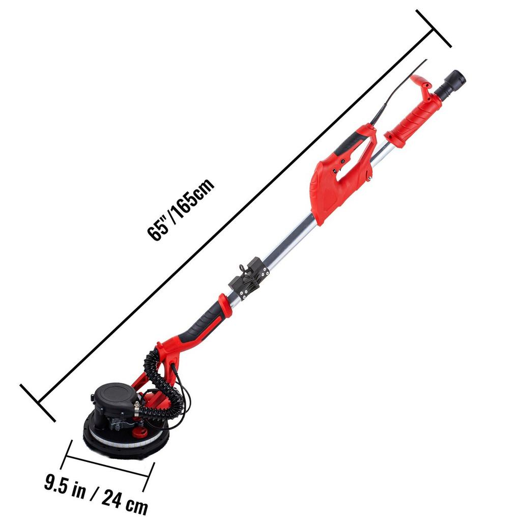 Drywall Sander 750W, Electric Drywall Sander, Foldable Sheetrock Sander, with Telescope Handle, Electric Sander, Variable Speed 800-1750 RPM, Wall