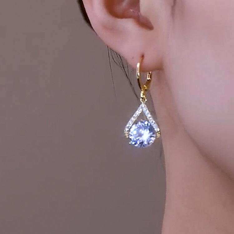 Diamantschmuck, Retro-Mode-Diamantohrringe für Frauen