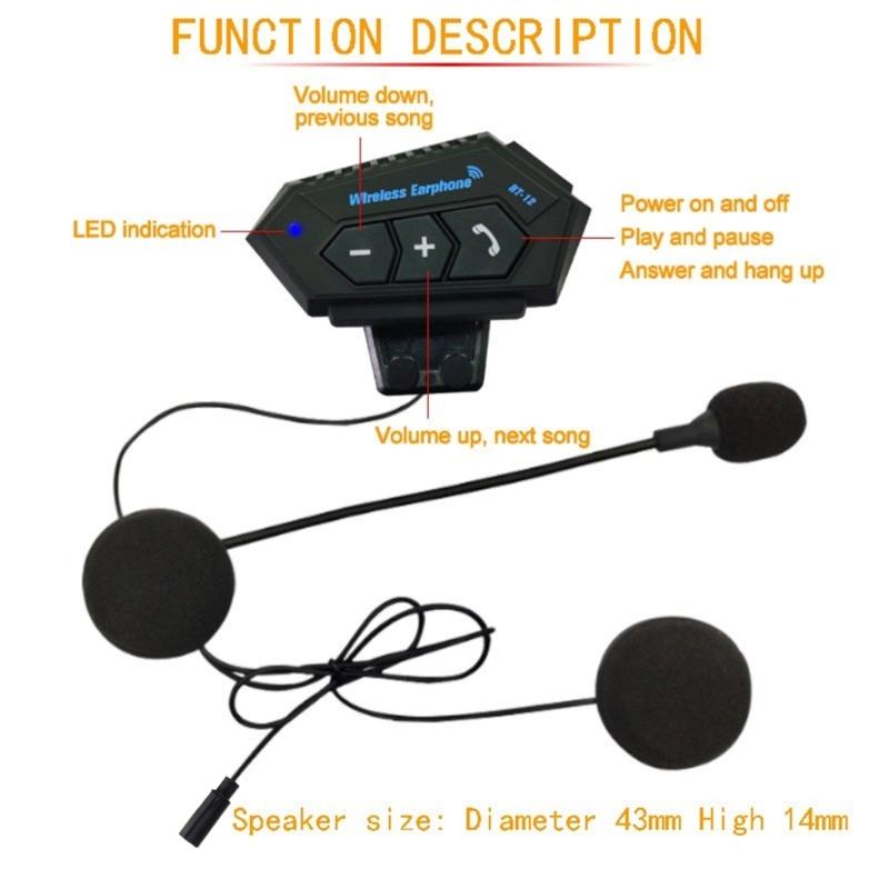 Outdoor Sports Wireless Handsfree Call Helmets Headphones, Wireless Connectivity Suitable for Cyclists Motorbike Riders