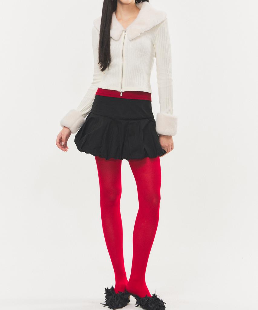 Romantics Balloon Fit Cotton Mini Skirt Black