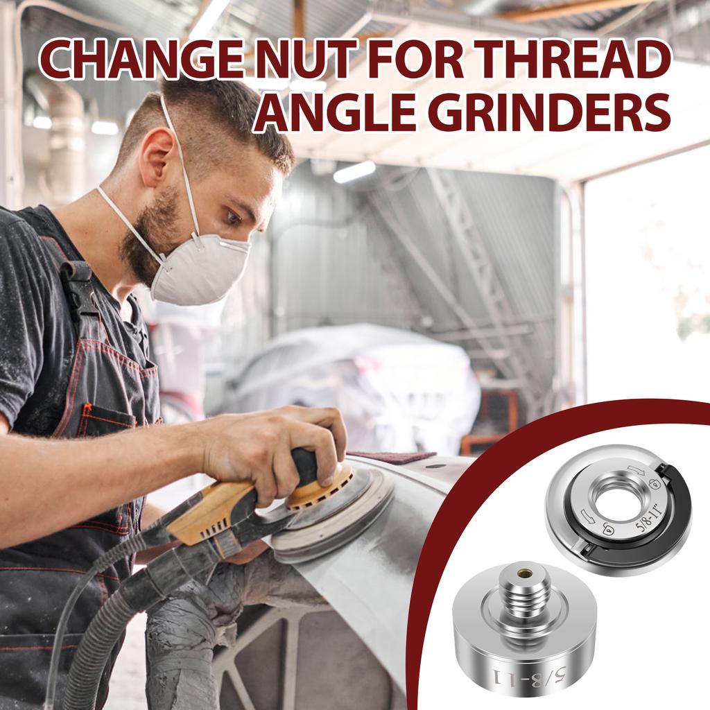 5/8"-11 Thread Angle Grinder Adapter with Pressure Plate Stainless Steel Thread Adapter for Angle Grinder Disc Grinder Tool