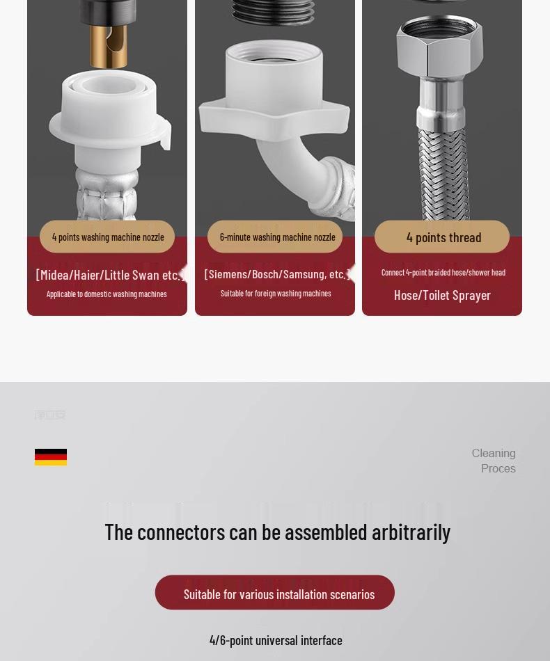 All-Copper Three-Way Diverter Valve with Triple Control Angle Faucet