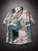 Oversized Hawaiian Casual Shirts Vintage Wave Painting Full Print Short Sleeved Shirt Loose for Men Clothing Y2k Streetwear