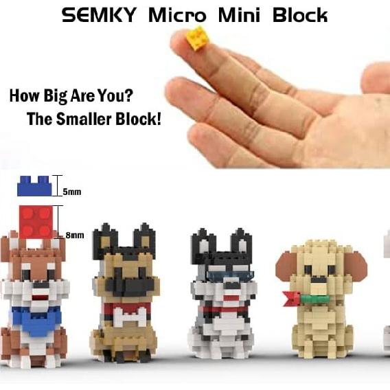 SEMKY Micro Mini Blocks Dog Series Pets Dog 8 in 1 Animal Model Set,(1616Pieces) -Building and Pet Toys Gifts for Kid and Adult