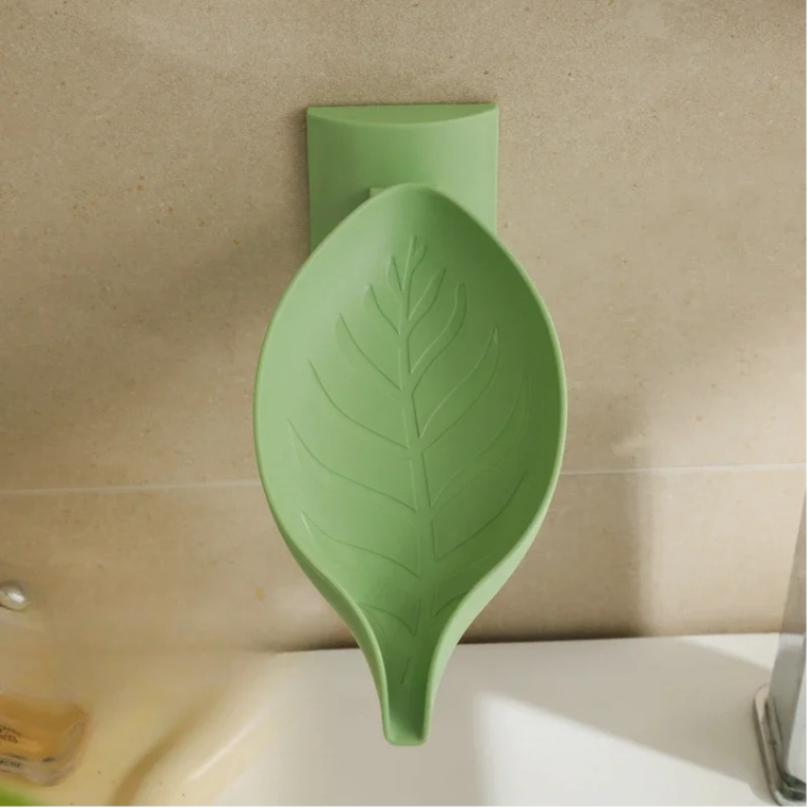 New Leaf Shape Soap Box Drain Soap Holder Box Bathroom Toilet Laundry Soap Box Bathroom Supplies Tray Gadgets
