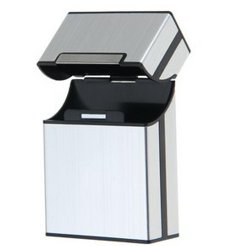 Men Fashion Business Brushed Cigarette Case Metal Pocket Cigarette Case