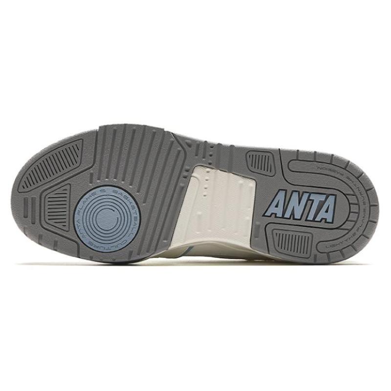Anta Flame 5.0 Slip Resistant Abrasion Resistant Low top Skateboard Shoes Women's White Blue Sneakers 122428081-4